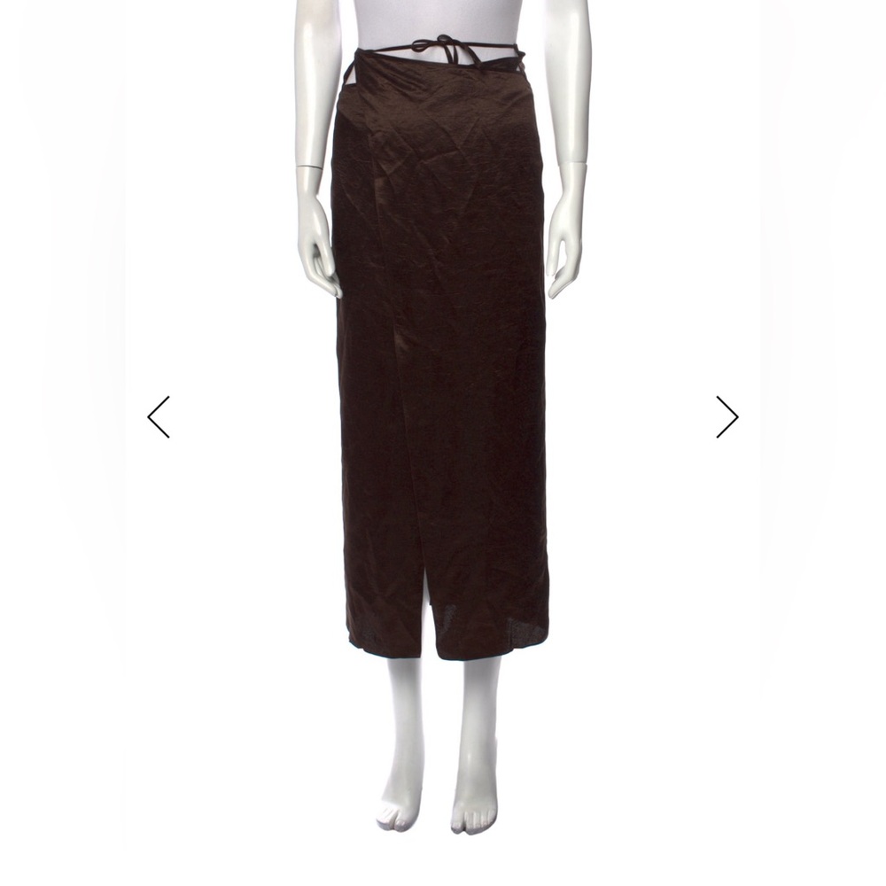Yuzefi Dark Brown Midi Skirt
